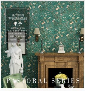 emerald pastoral european wallpaper