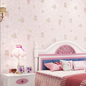 Pink bear kids wallpaper